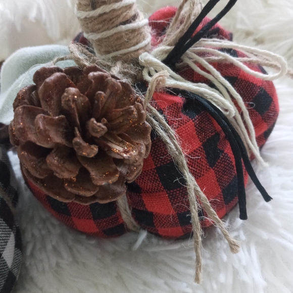 Fall Farmhouse Fabric Pumpkins Handmade Autumn - Picture 3 of 4